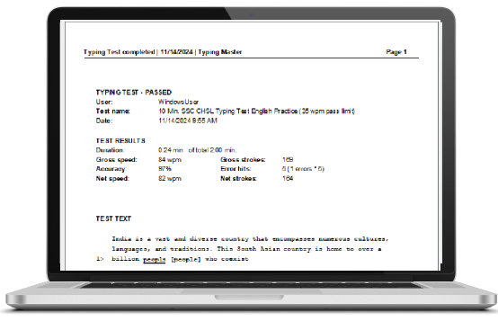 Printable Typing Certificate